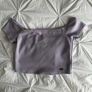 hollister off the shoulder crop top